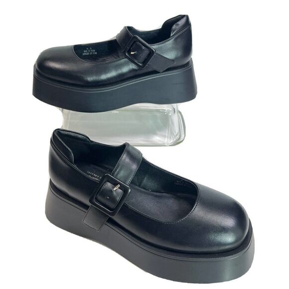 Free People x Jeffrey Campbell Black Mary Jane Platform Shoes Sz 8.5 Ichika New - Picture 15 of 15